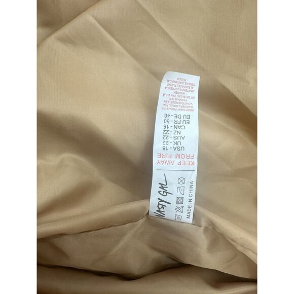 Nasty Gal, Plus Size Longline Borg Jacket, Tan, Size 18 Shacket NWT - Picture 10 of 11